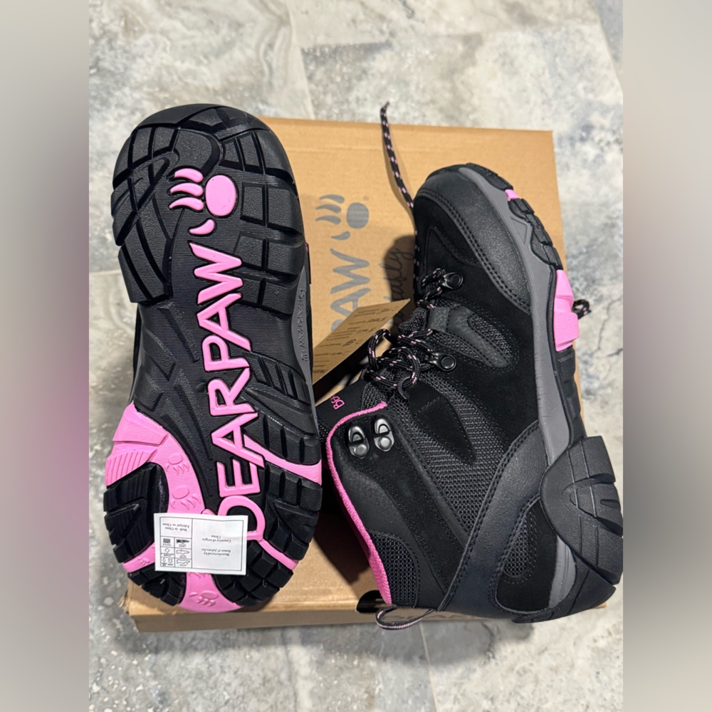 BearPaw Black and Pink Women's Hiking Boots